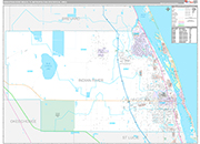 Sebastian-Vero Beach Wall Map Premium Style